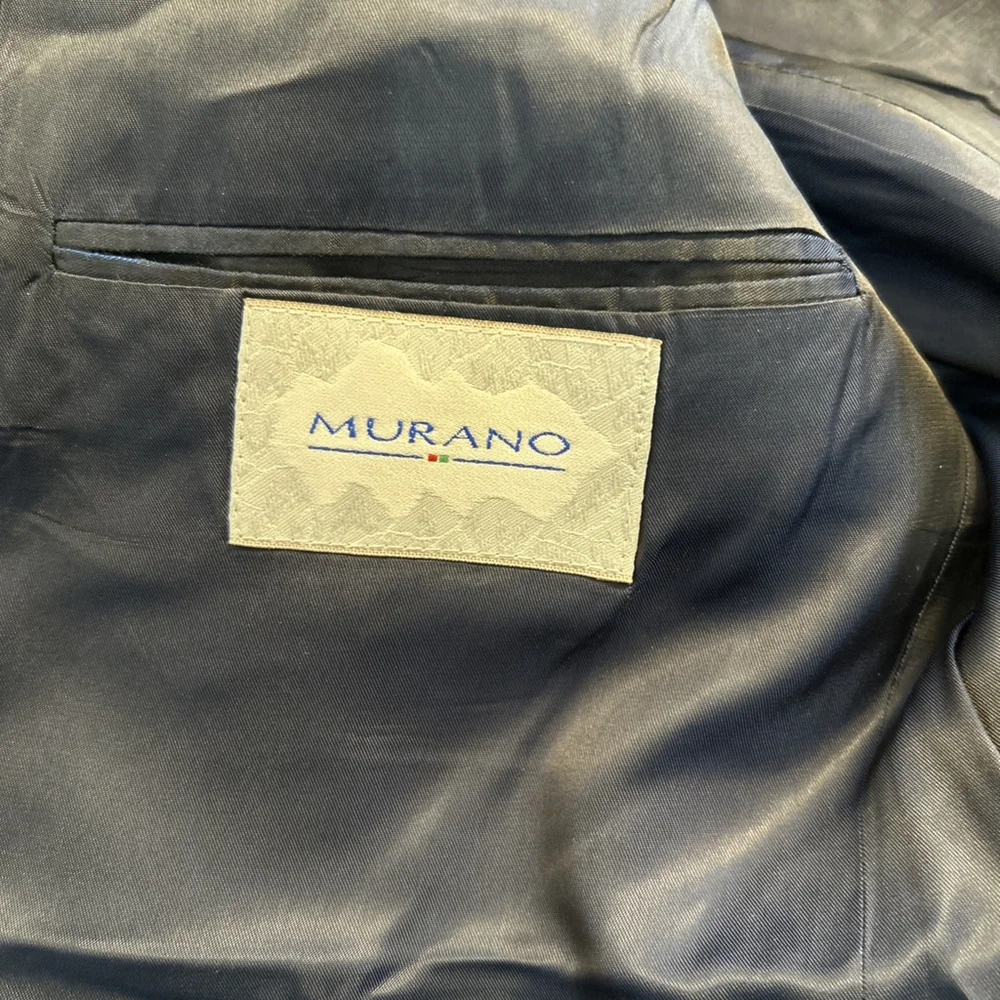 Murano Navy 44R Two Button Blazer No Size Tag See Measurments